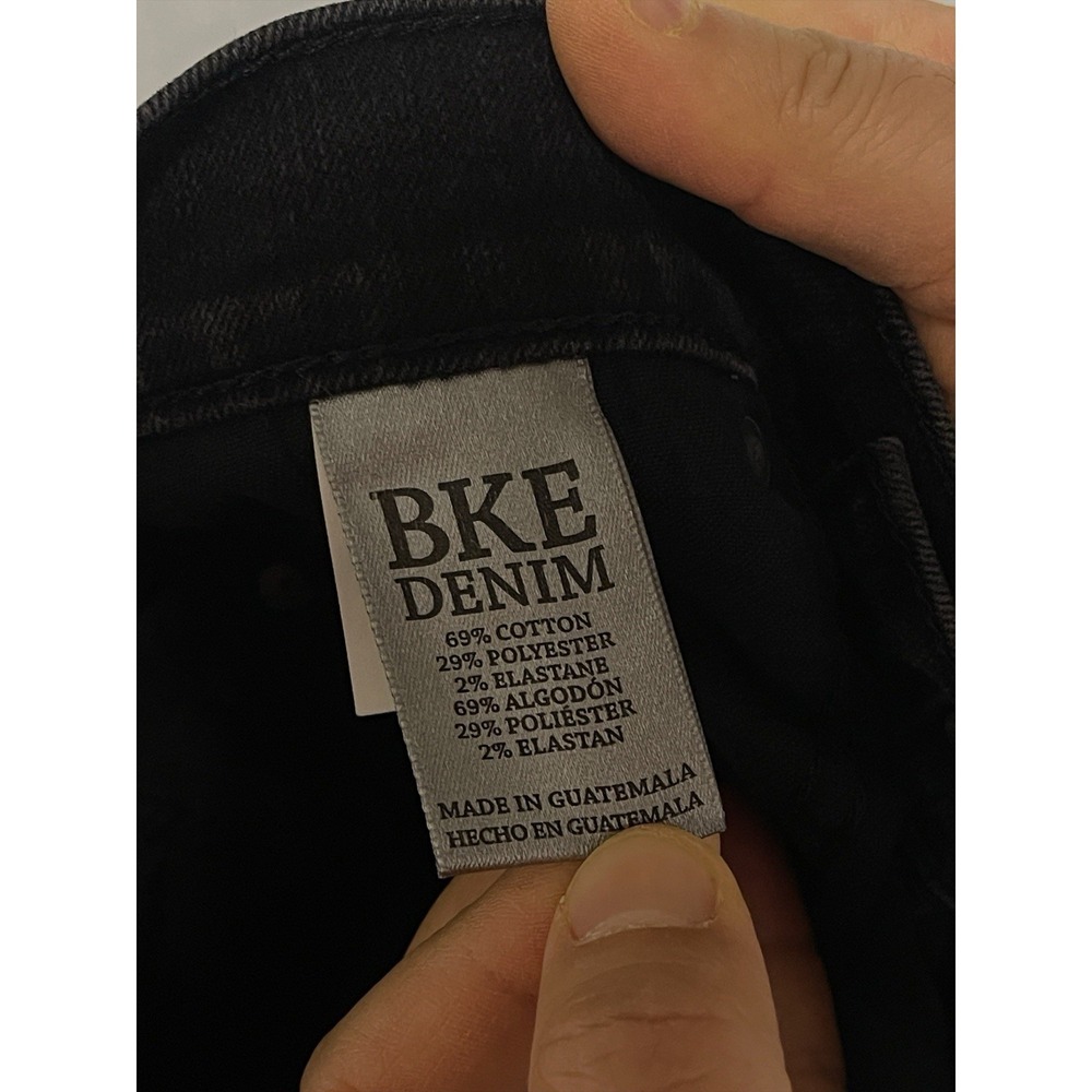 BKE Jeans Men 34x31 Black Dark Wash Jake Straight Preppy Buckle Stretch Preppy - Picture 10 of 11
